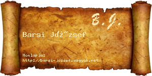 Barsi József névjegykártya